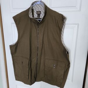 CE Schmidt Workwear Zip Utility Brown Ripstop Canvas Full Zip Vest Mens Size 3X